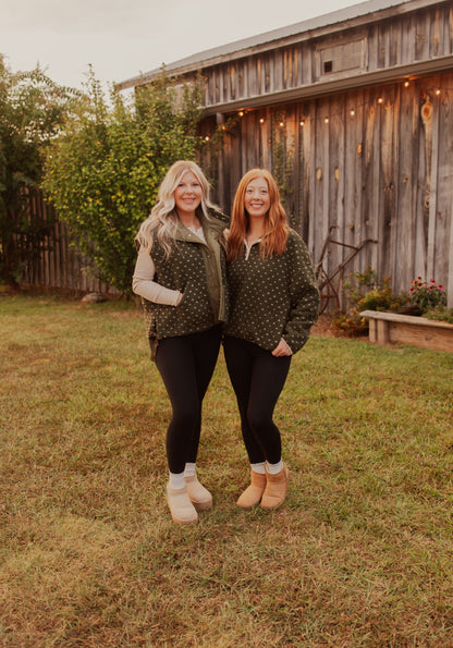 Polka Dot Sherpa Pullover