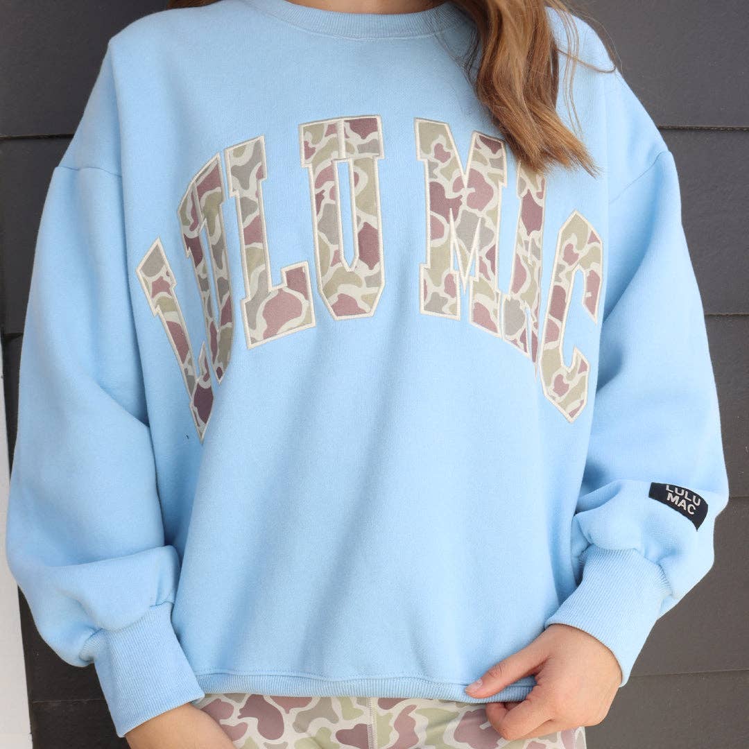 LIGHT BLUE CAMO LULU SWEATSHIRT