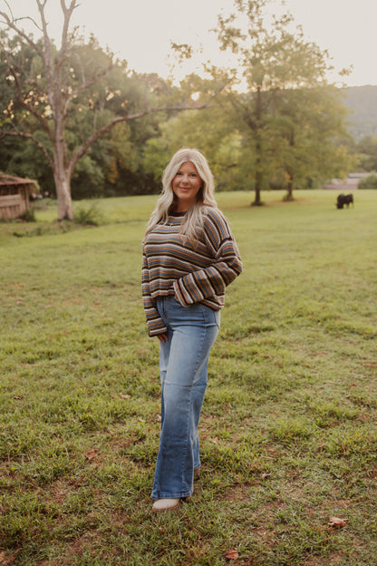 Striped Boat Neck Sweater