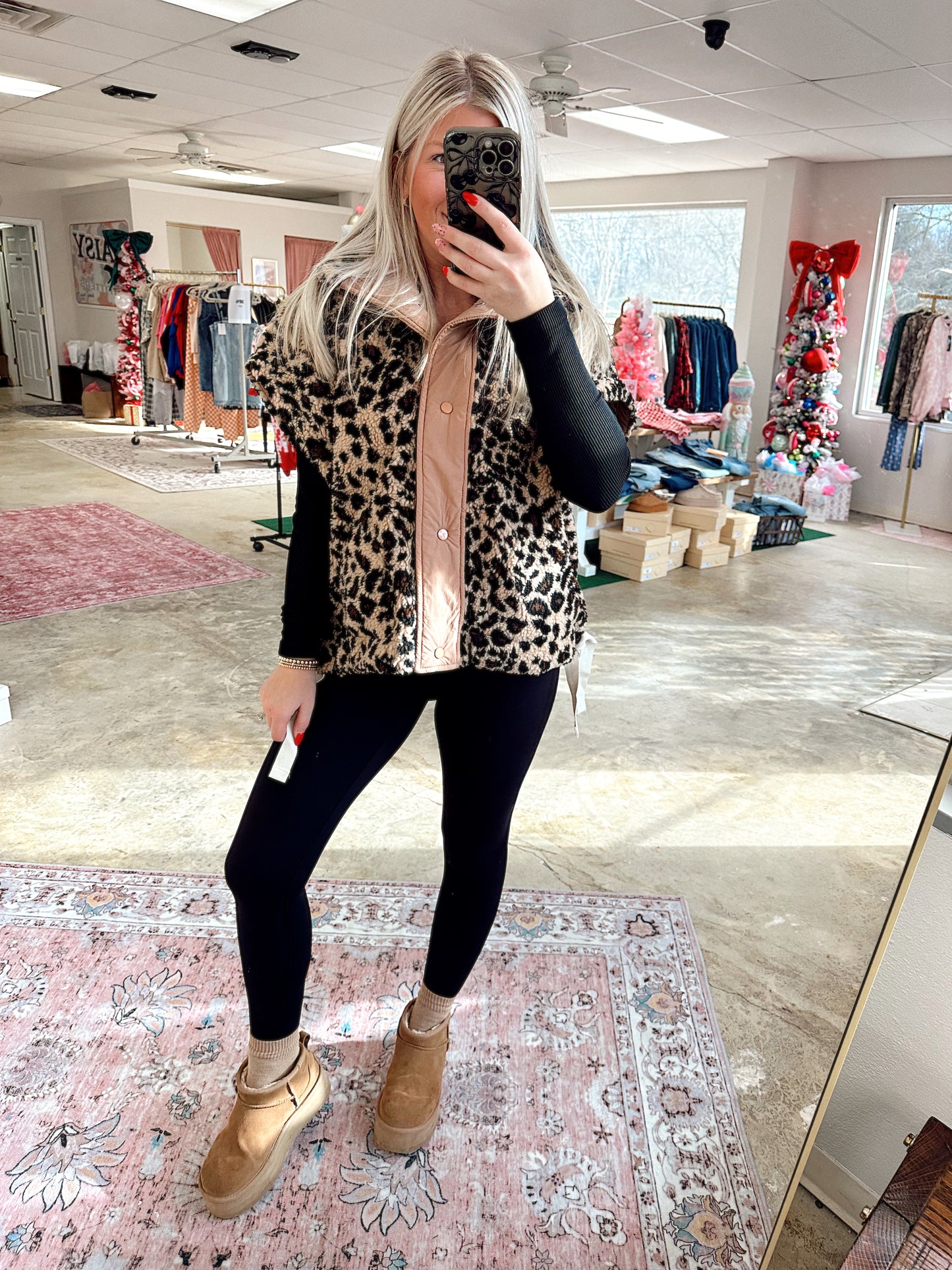 Leopard Button Down Vest