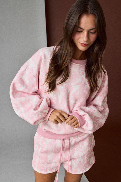 Pink Camo Crewneck Set