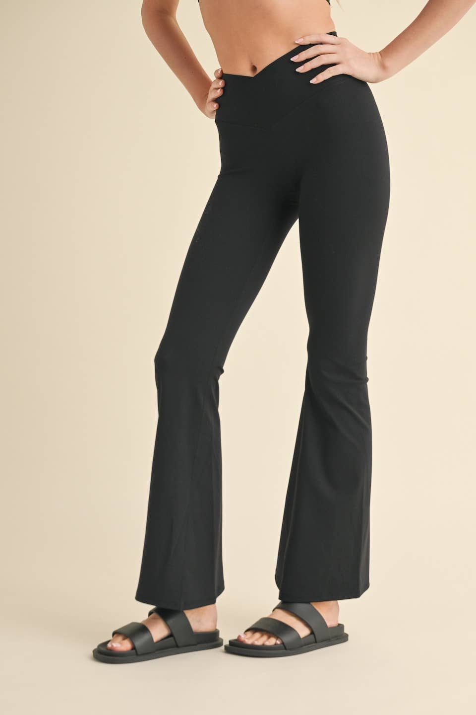 High Waist Crossover Flare Legging