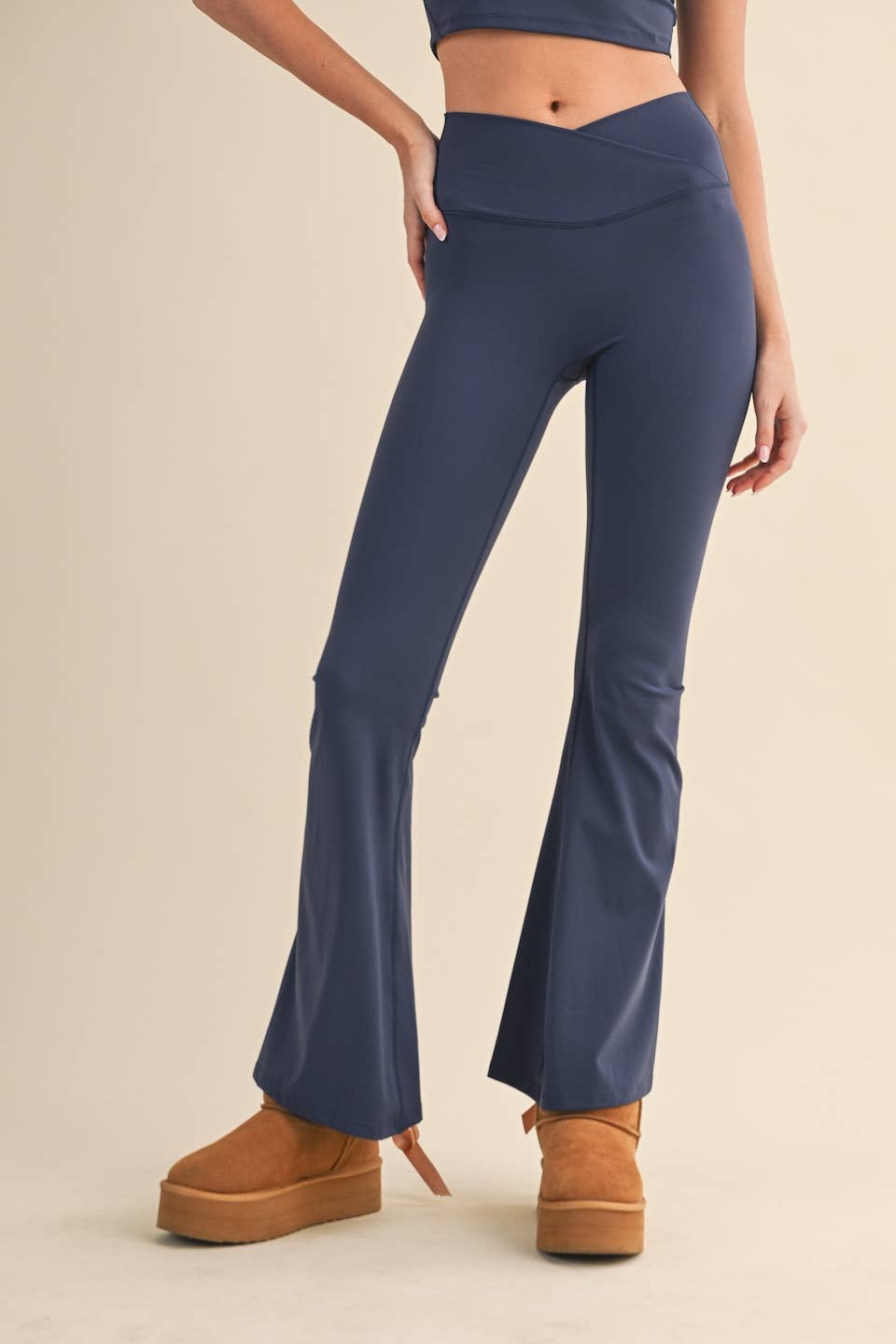 High Waist Crossover Flare Legging