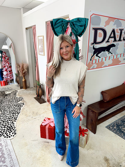 Side Tie Detail Knit Sweater Vest Top