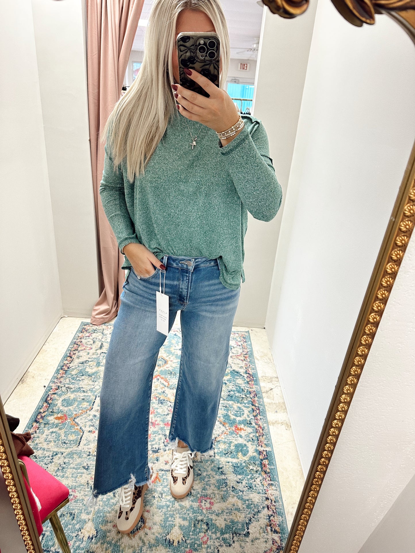 High Rise Crop Wide Leg Jeans