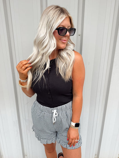 Gingham Ruffle Shorts