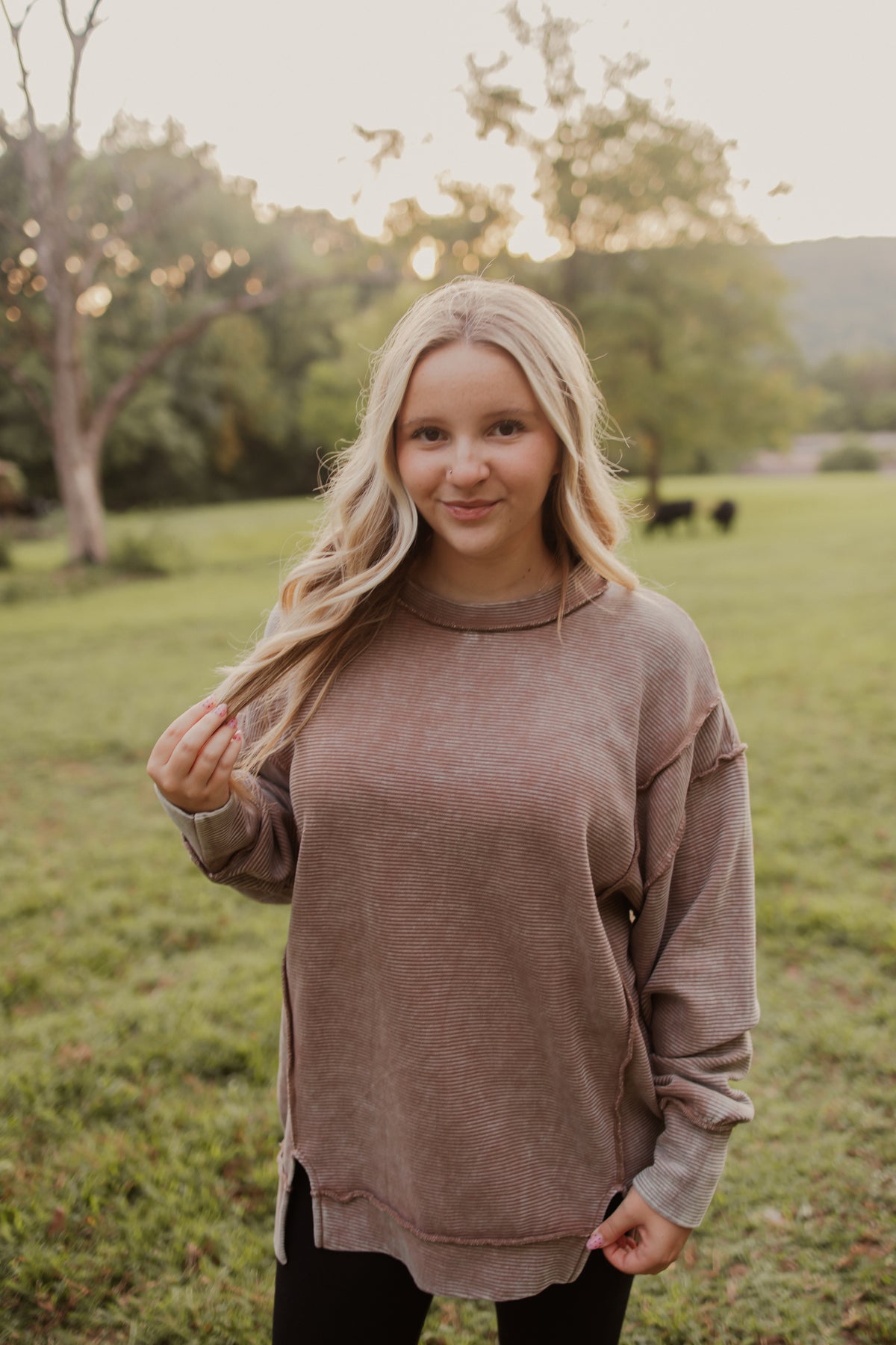 Double Ribbed Mocha Pullover