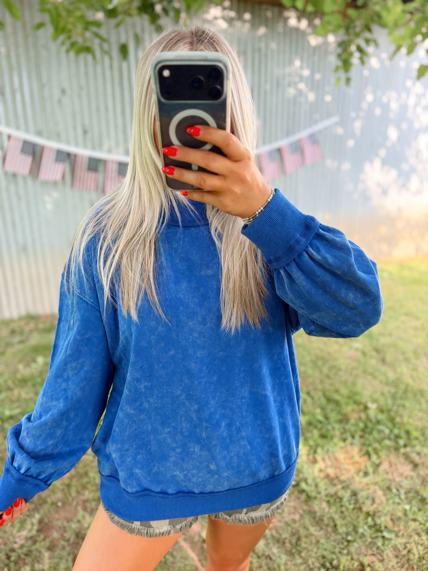 Oversized Mock Neck Sweatshirt