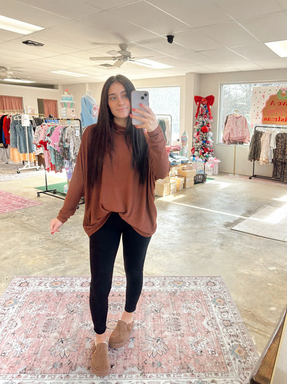 Oversized Turtleneck Dolman Top