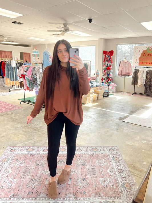 Oversized Turtleneck Dolman Top