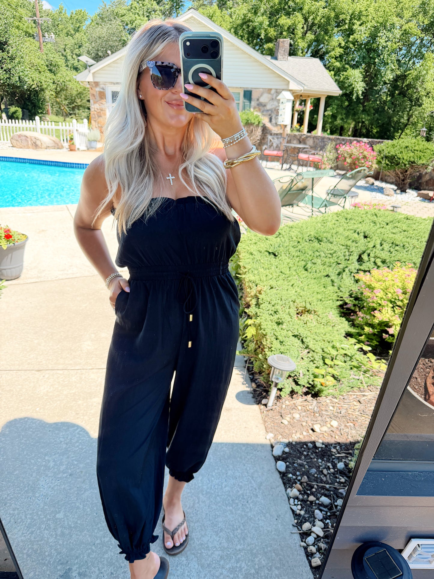 Strapless Balloon Leg Jumpsuit