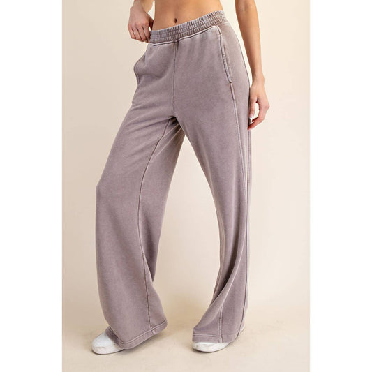 MINERAL WASHED WIDE LEG SWEATPANTS