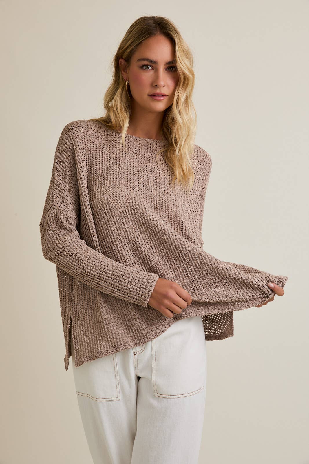 BASIC SIDE SLIT SWEATER