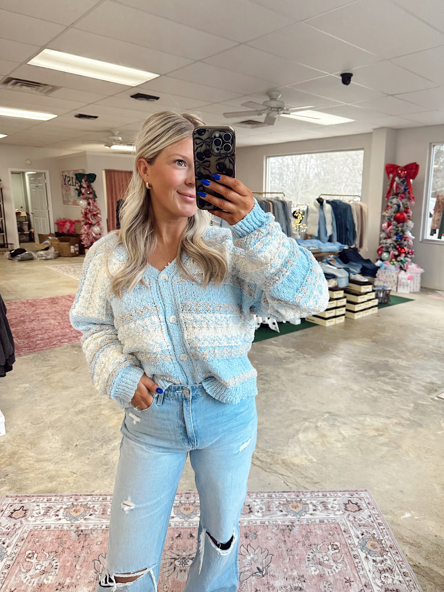 Blue Winter Mix Cardigan