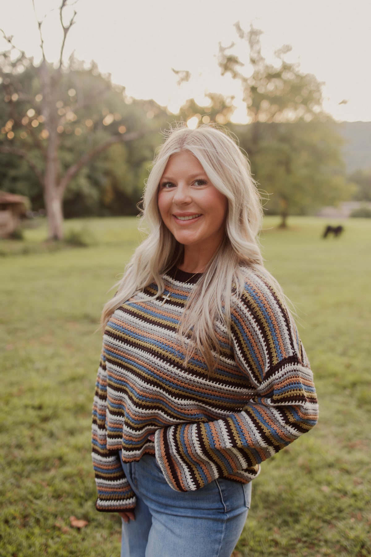 Striped Boat Neck Sweater