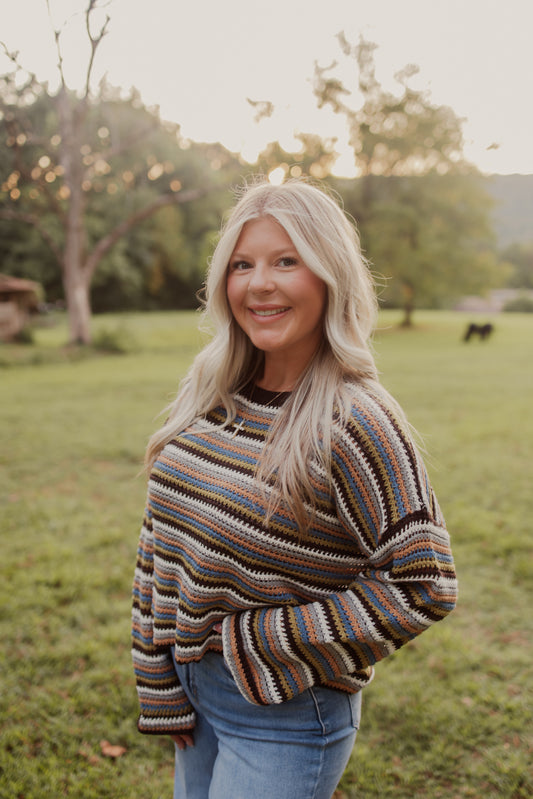 Striped Boat Neck Sweater