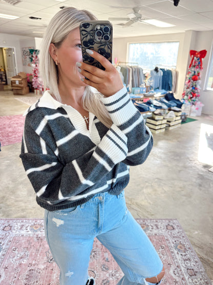Collared Charcoal Sweater