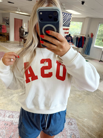 French Terry Crew USA Pullover