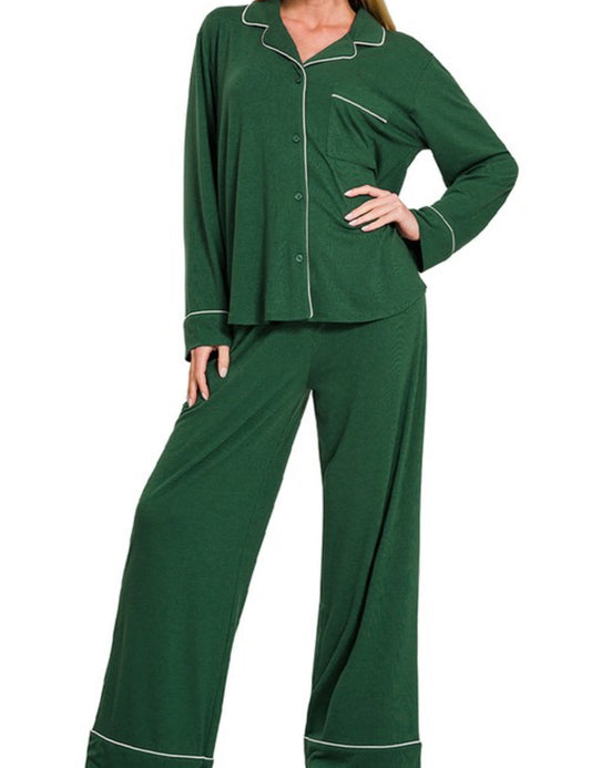 Hunter Green Pajama Pants Set