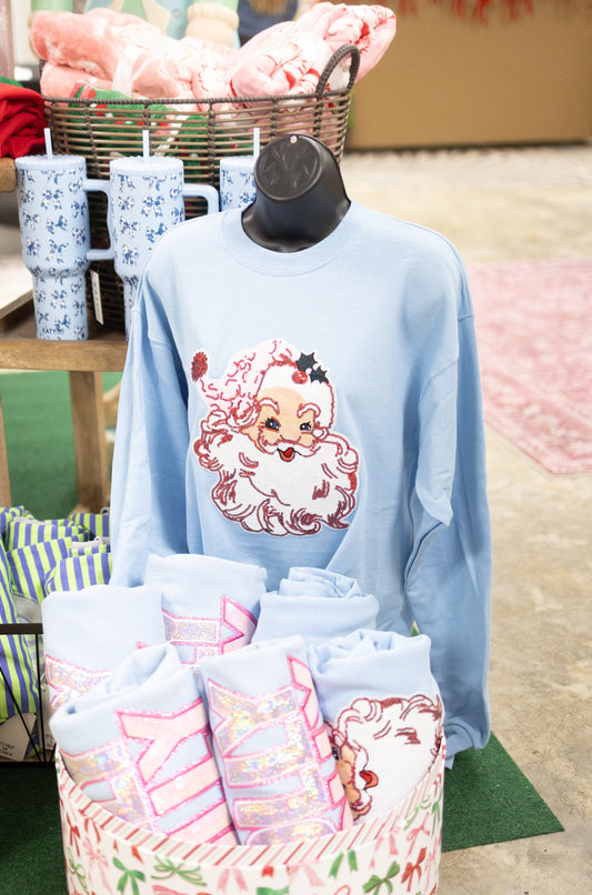 Blue Santa Sweatshirt