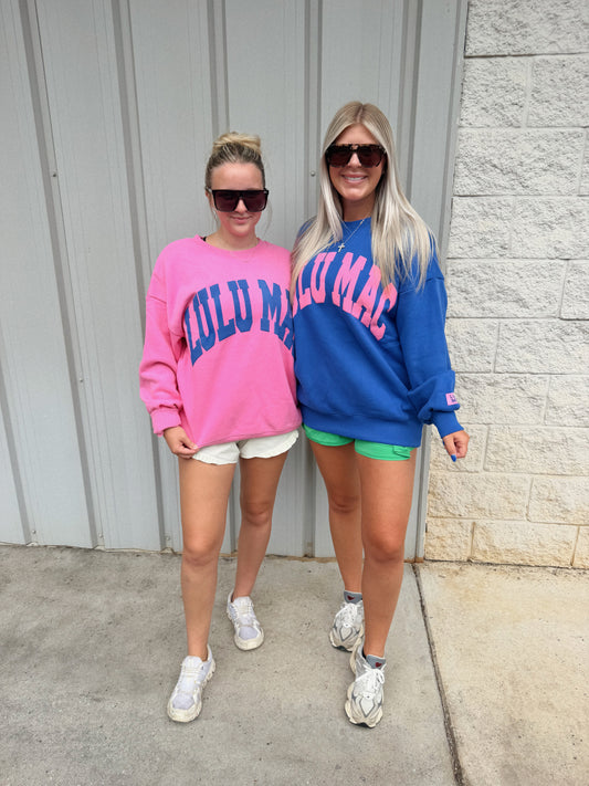 Lulu Crew Royal/Pink Puff