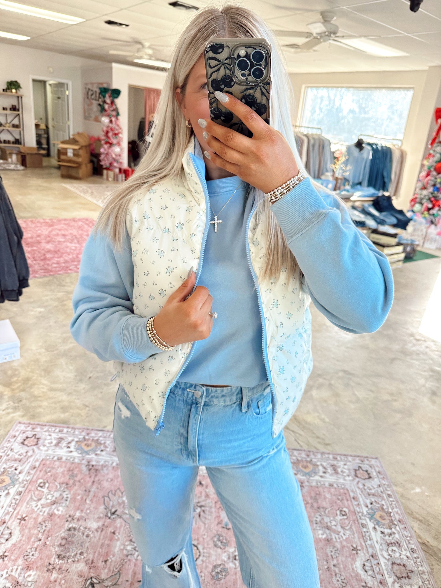 Frosted Bloom Puffer Vest