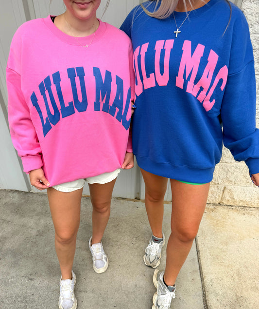 Lulu Crew Royal/Pink Puff