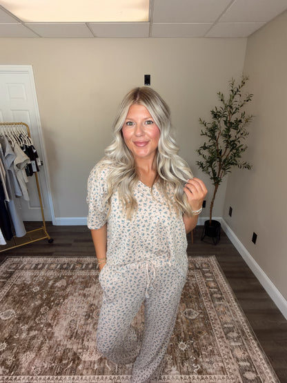 DITSY FLORAL RIBBED TOP