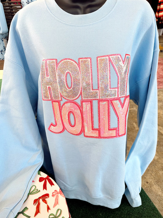 Blue Holly Jolly Sweatershirt