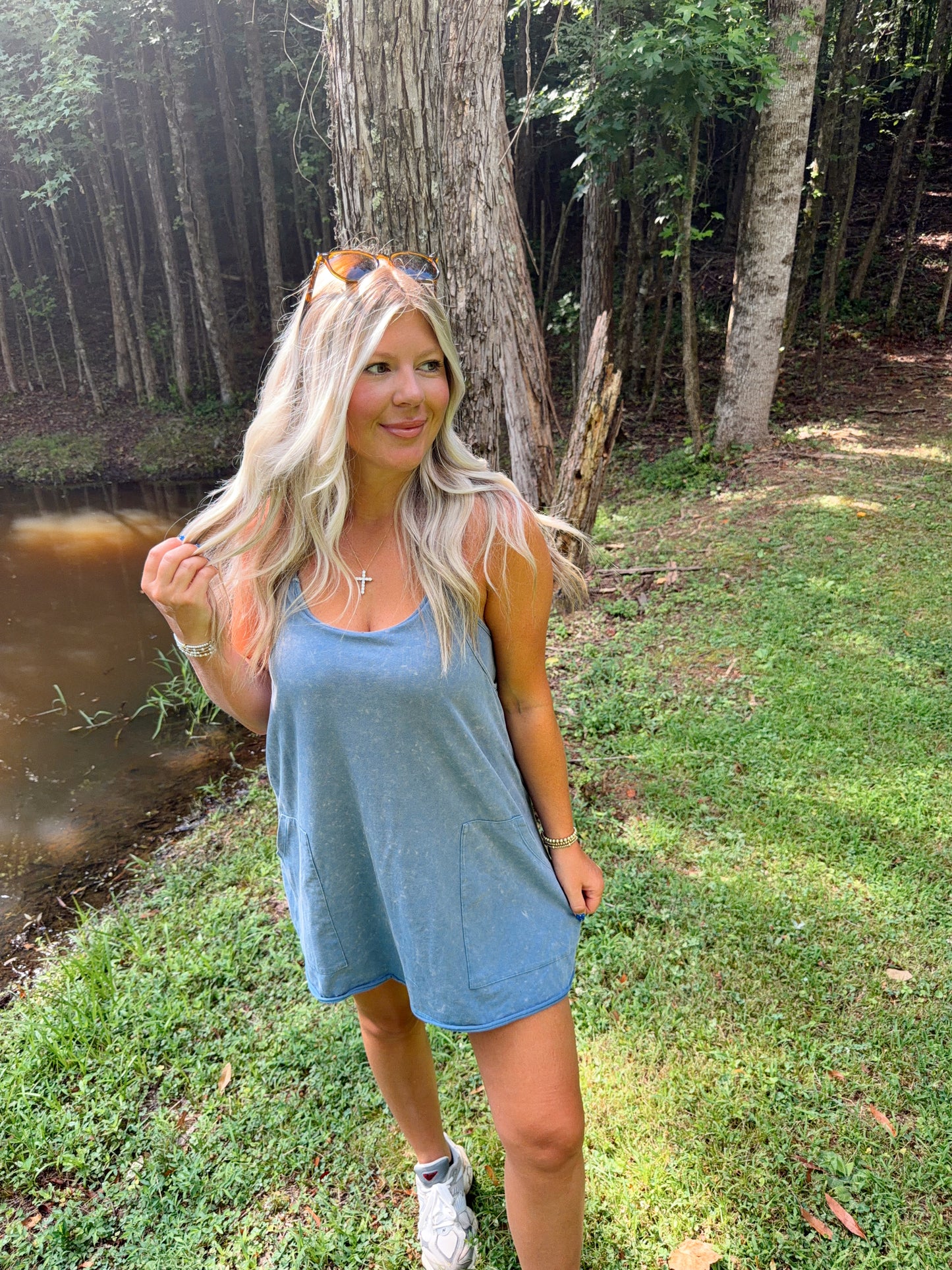 Mineral Washed Mini Dress