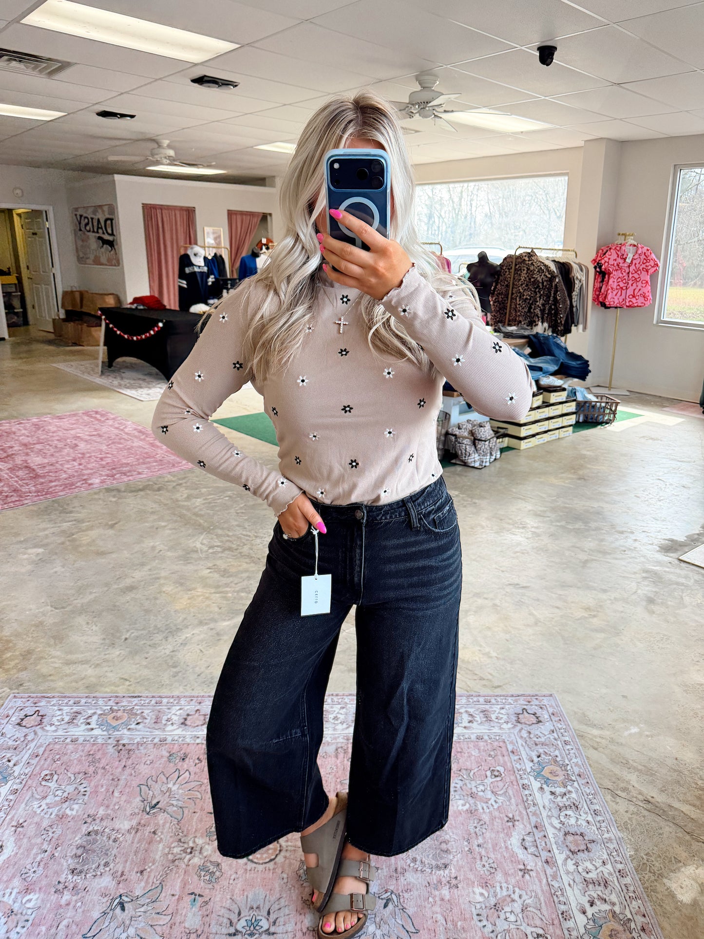 Daisy Drift Floral Embroidered Top