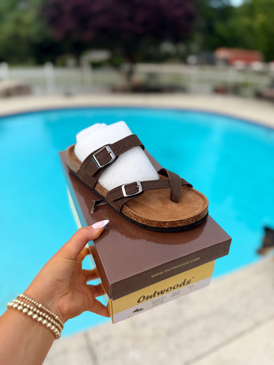 Brown Buckle Sandal