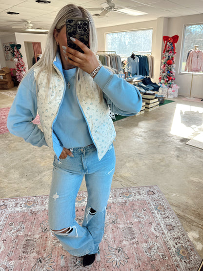 Frosted Bloom Puffer Vest