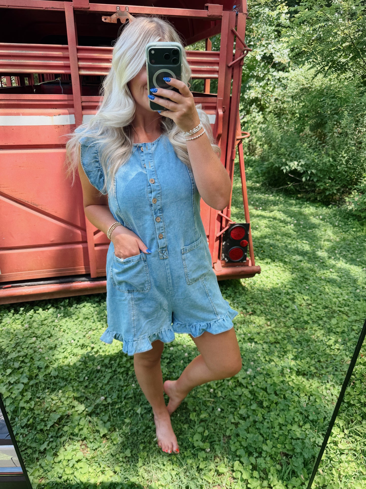 Barefoot Blue Jean Romper