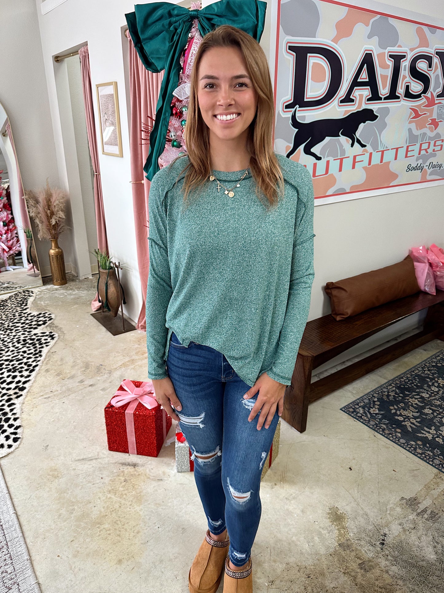 Soft Exposed Seam Hi-Low Tee