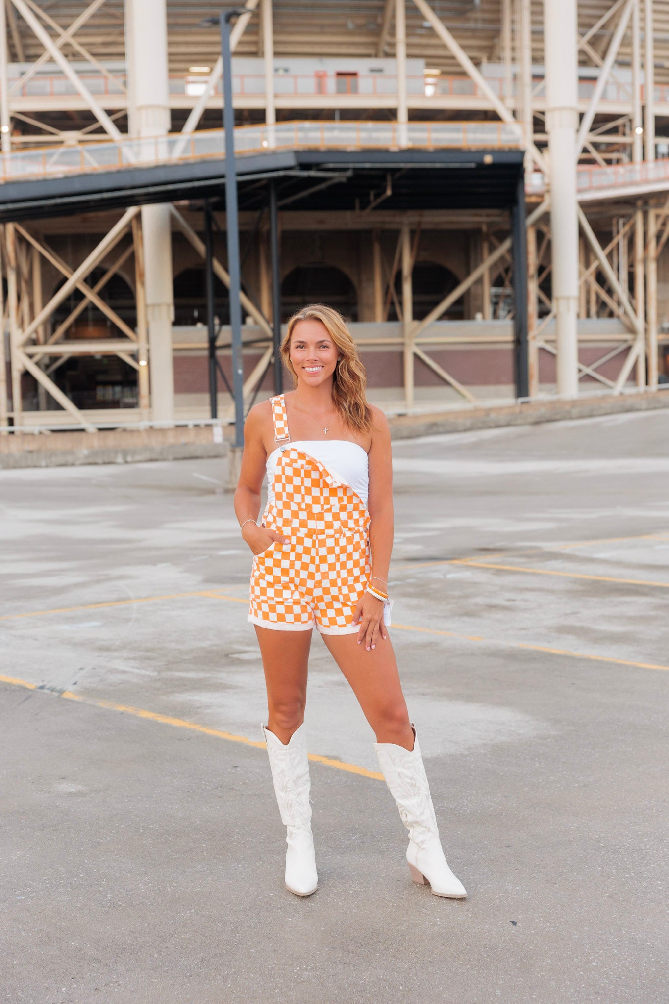 GAME DAY CHECKERED OVERALLS