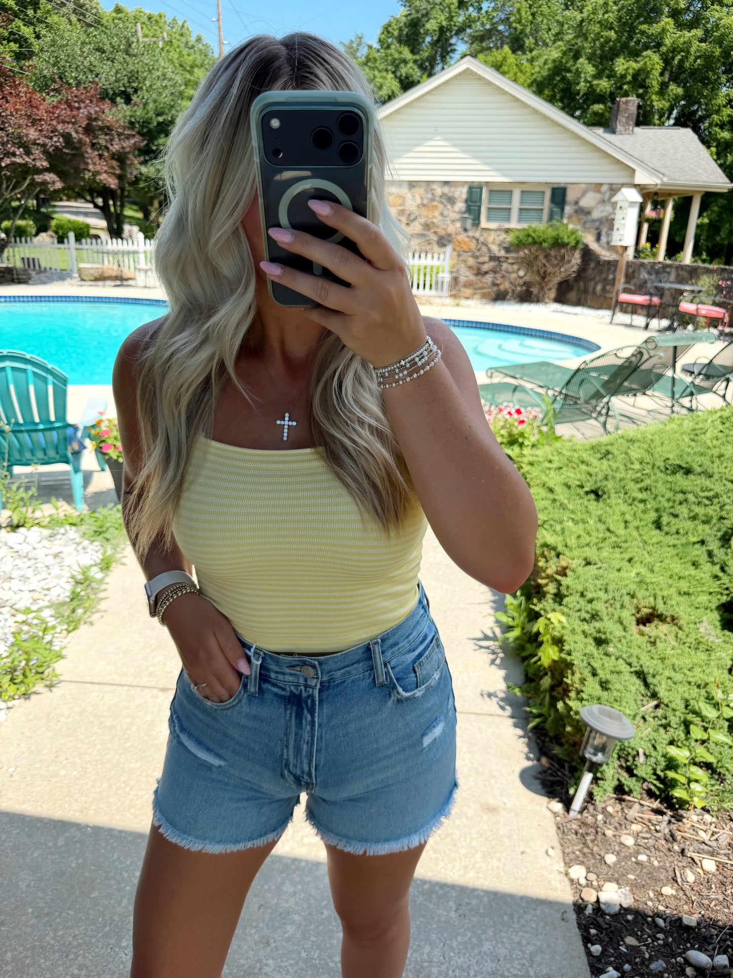 Striped Square Crop Top