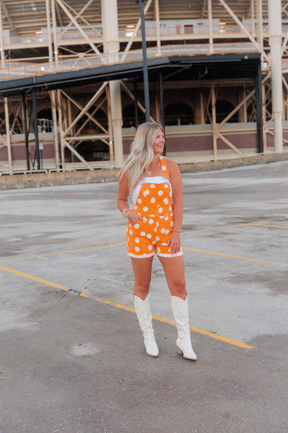 GAME DAY POLKA DOT OVERALLS