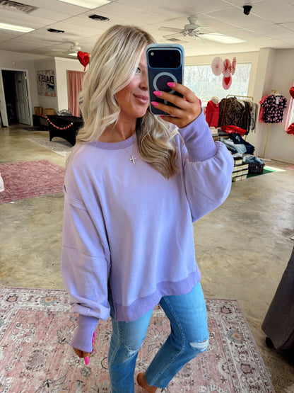 Lilac Hi-low Oversized Pullover