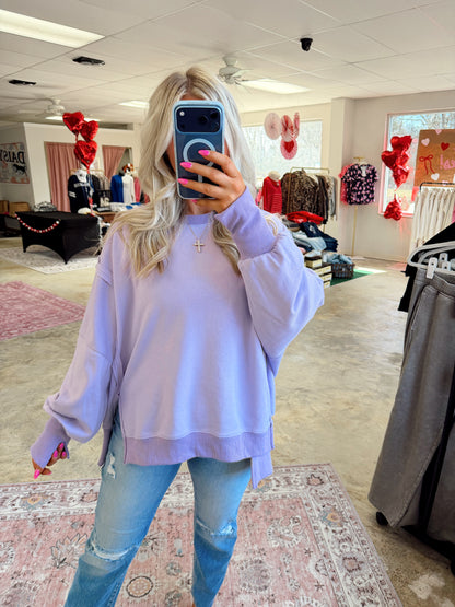 Lilac Hi-low Oversized Pullover