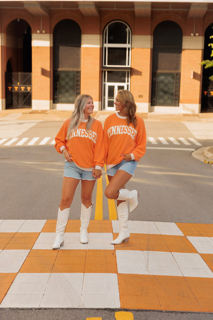 TENNESSEE CONTRAST WAFFLE PULLOVER