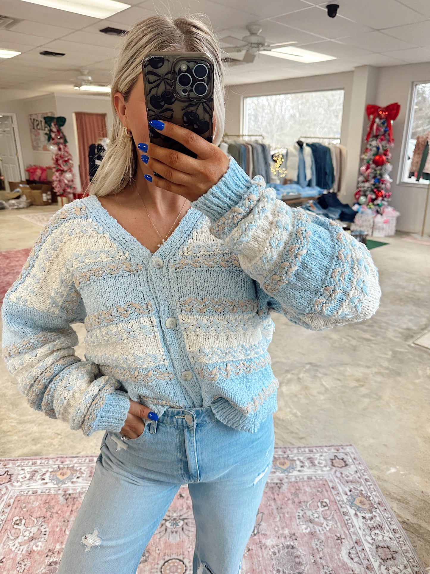 Blue Winter Mix Cardigan