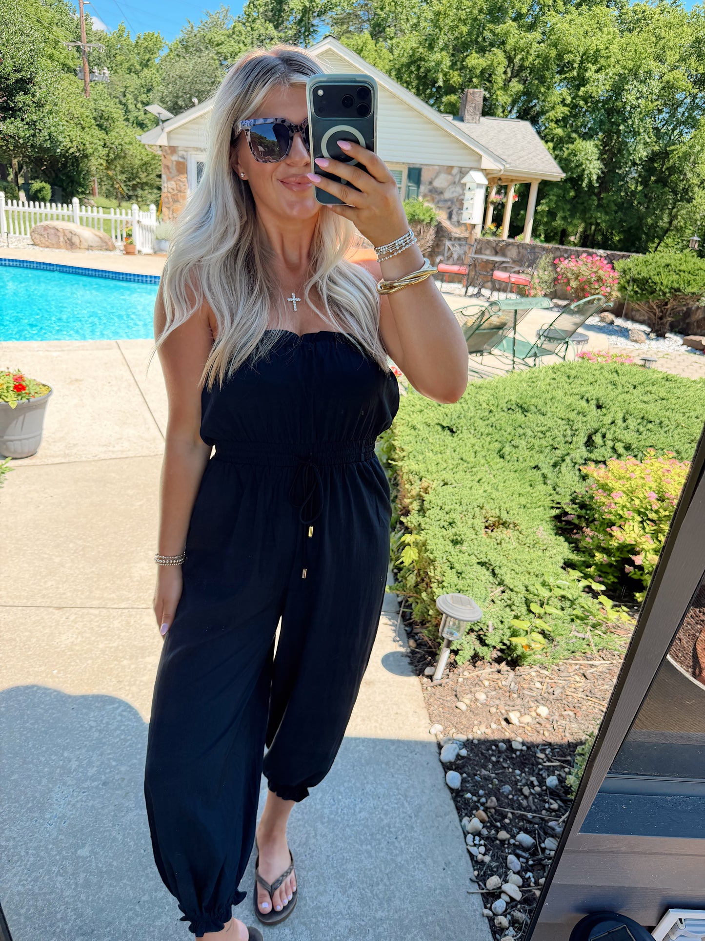 Strapless Balloon Leg Jumpsuit