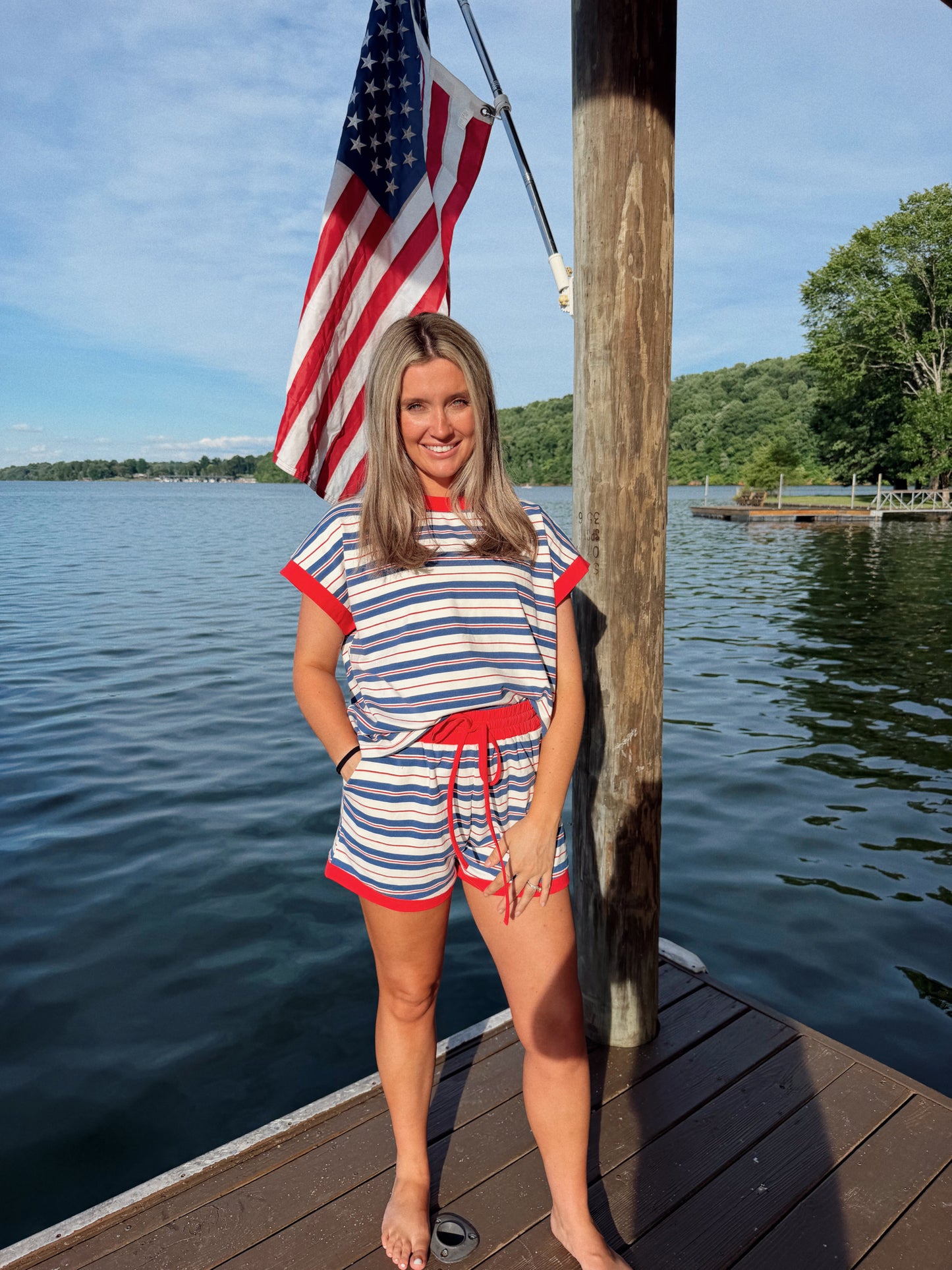 Americana Striped Lounge Set