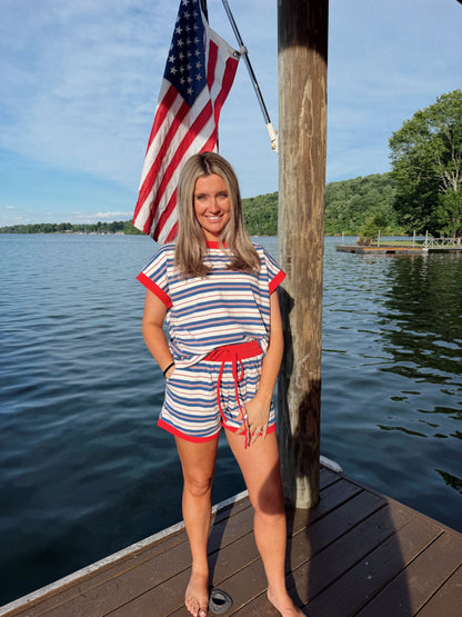 Americana Striped Lounge Set