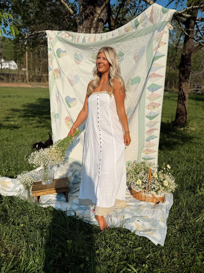 Country Linen Button Maxi