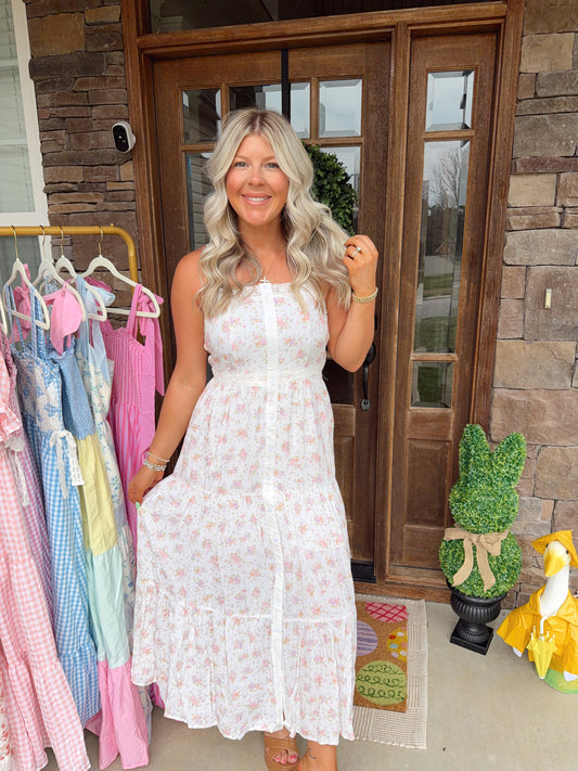 Western Floral Lace Maxi Dress