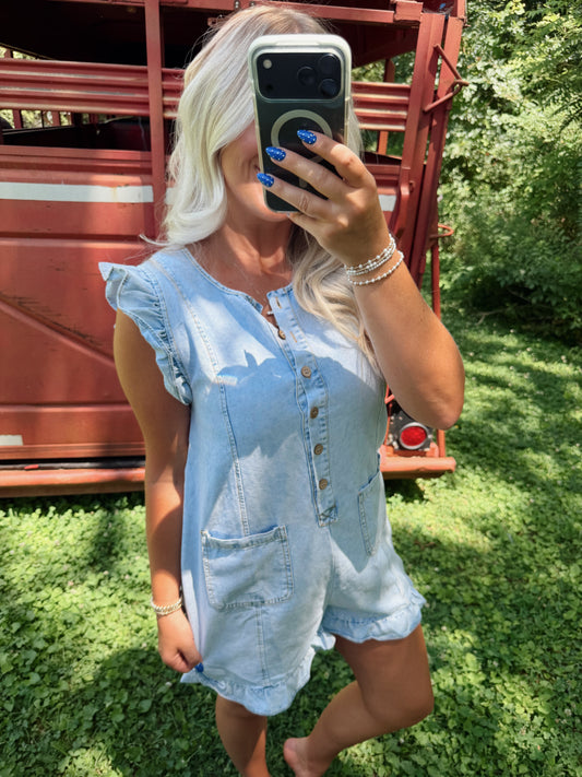 Barefoot Blue Jean Romper