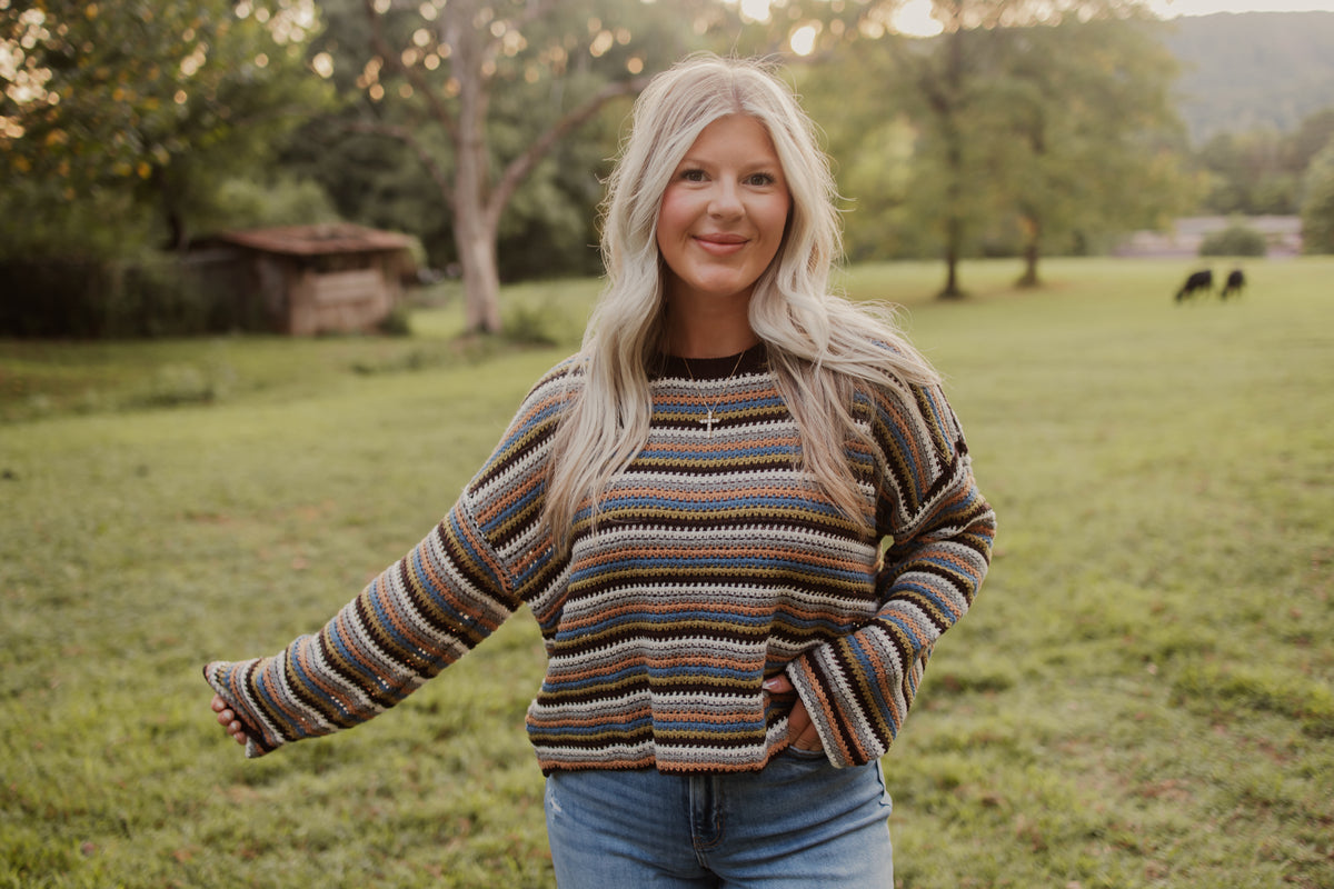 Striped Boat Neck Sweater