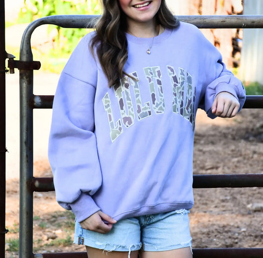 Purple Camo LuLu Mac Sweatshirt